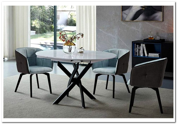 Стол 2303-1 белый лак/черный} заказать в Курске по цене 53 000 руб. с доставкой в Курск