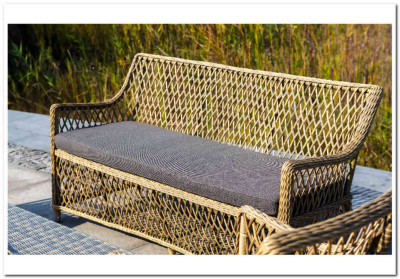 Латте диван из искусственного ротанга двухместный