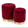 Комплект Halmar POLLY, 2 пуфа (бордовый/золотой)} заказать в Курске по цене 13 901 руб. с доставкой в Курск