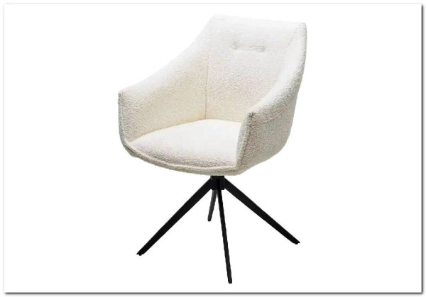 Стул CLOUDS 360 град. поворот. Белый Wales 101, букле/ черный каркас / Товарный знак DISAUR} заказать в Курске по цене 15 320 руб. с доставкой в Курск