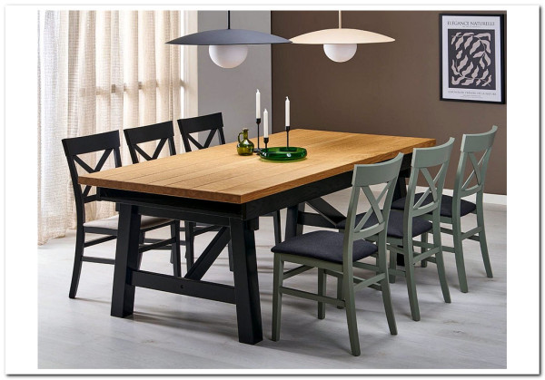 Стол обеденный Halmar FIESTA раскладной (дуб натуральный/черный)} заказать в Курске по цене 151 388 руб. с доставкой в Курск