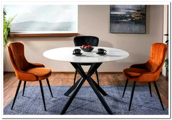 Стол обеденный Signal TALIA 120 (белый/черный)} заказать в Курске по цене 45 930 руб. с доставкой в Курск