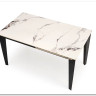 Стол обеденный Halmar FELIX раскладной (белый мрамор/черный)} заказать в Курске по цене 80 505 руб. с доставкой в Курск