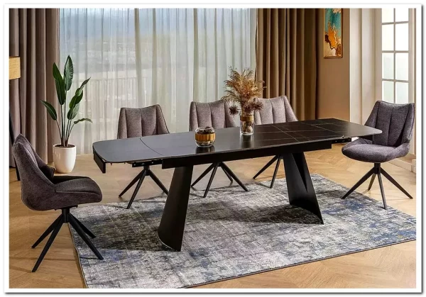 Стол обеденный Signal BACARDI 160 раскладной (черный/черный)} заказать в Курске по цене 97 450 руб. с доставкой в Курск