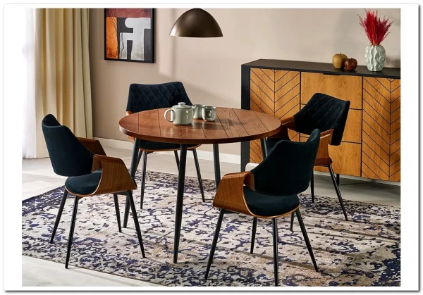 Стол обеденный Halmar BARRY 105 (орех/черный)} заказать в Курске по цене 17 874 руб. с доставкой в Курск