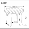 Стол обеденный Halmar BARRY 105 (орех/черный)} заказать в Курске по цене 17 874 руб. с доставкой в Курск