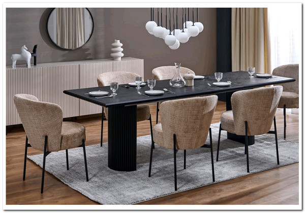 Стол обеденный Halmar BOLERO 160 (черный дуб/черный)} заказать в Курске по цене 154 482 руб. с доставкой в Курск