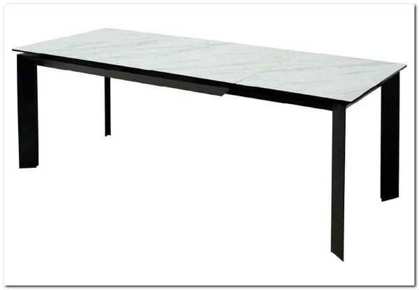 Стол CREMONA 180 KL-99 Белый мрамор матовый, итальянская керамика / черный каркас} заказать в Курске по цене 107 550 руб. с доставкой в Курск