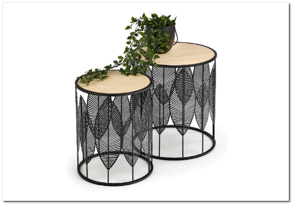 Комплект Halmar FOLLA, 2 стола журнальных натуральный/черный} заказать в Курске по цене 9 684 руб. с доставкой в Курск