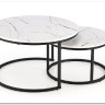 Комплект Halmar JAVA, 2 стола журнальных (белый мрамор/черный)} заказать в Курске по цене 15 623 руб. с доставкой в Курск
