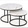 Комплект Halmar JAVA, 2 стола журнальных (белый мрамор/черный)} заказать в Курске по цене 15 623 руб. с доставкой в Курск