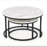 Комплект Halmar JAVA, 2 стола журнальных (белый мрамор/черный)} заказать в Курске по цене 15 623 руб. с доставкой в Курск