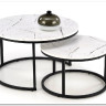 Комплект Halmar JAVA, 2 стола журнальных (белый мрамор/черный)} заказать в Курске по цене 15 623 руб. с доставкой в Курск