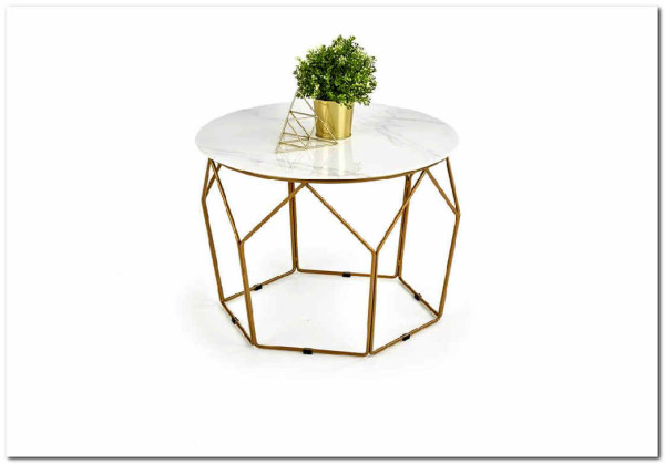 Стол журнальный Halmar MADISON белый мрамор/золотой} заказать в Курске по цене 20 117 руб. с доставкой в Курск