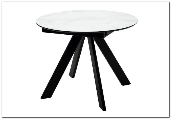 Стол БОНЖУР 100 БЕЛЫЙ МРАМОР, черная шагрень, стекло / ЧЕРНЫЙ каркас} заказать в Курске по цене 28 150 руб. с доставкой в Курск