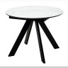 Стол БОНЖУР 100 БЕЛЫЙ МРАМОР, черная шагрень, стекло / ЧЕРНЫЙ каркас} заказать в Курске по цене 28 150 руб. с доставкой в Курск