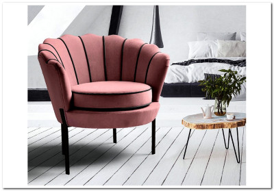 Кресло Halmar ANGELO (розовый/черный)