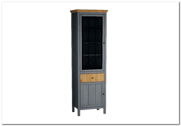 Шкаф для посуды Сканди 1 стеклянная дверь 1 глухая дверь и ящик серый 7046/антик} заказать в Курске по цене 27 037 руб. с доставкой в Курск