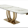 Стол MATERA 160 KL-188 Контрастный мрамор матовый, итальянская керамика/ каркас цвета шампань} заказать в Курске по цене 157 600 руб. с доставкой в Курск