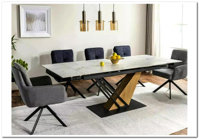 Стол обеденный Signal GENESIS 180 раскладной (белый/дуб)