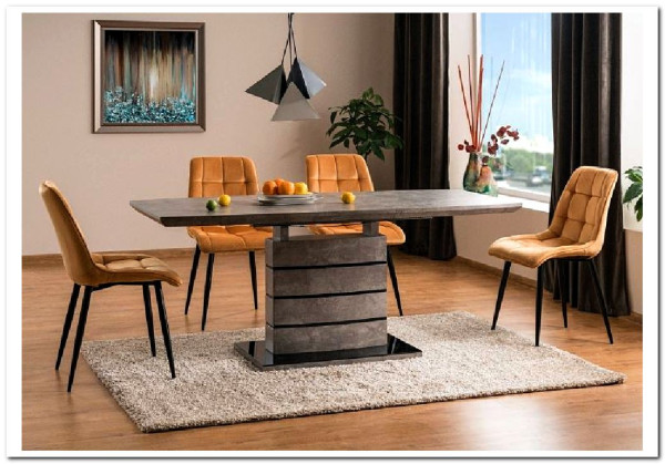 Стол обеденный Signal LEONARDO 140 раскладной (бетон)} заказать в Курске по цене 62 327 руб. с доставкой в Курск