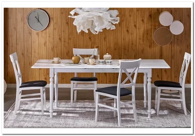 Стол обеденный Halmar NELSON 160 (белый/белый)