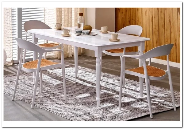 Стол обеденный Halmar NELSON 160 (белый/белый)} заказать в Курске по цене 39 420 руб. с доставкой в Курск