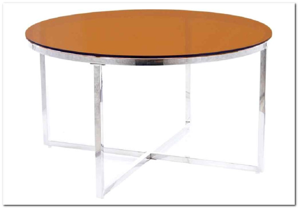 Стол журнальный Signal CRYSTAL A (дымчатый янтарь/серебряный)} заказать в Курске по цене 23 805 руб. с доставкой в Курск