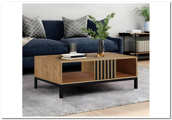 Стол журнальный Halmar LAMINO LAW-1 (дуб крафт/черный) купить по цене 19 294 руб. в магазине Другая Мебель в Курске