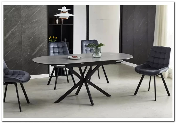 Стол обеденный Signal GASTON Ceramic 140 (серый/черный)} заказать в Курске по цене 74 146 руб. с доставкой в Курск