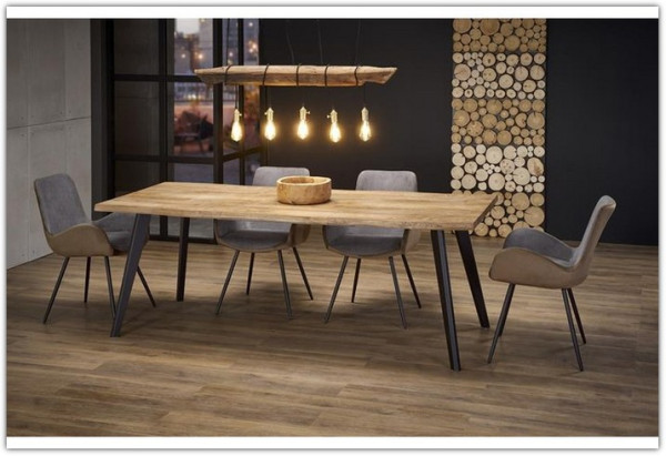 Стол обеденный Halmar DICKSON раскладной дуб натуральный/черный} заказать в Курске по цене 50 618 руб. с доставкой в Курск