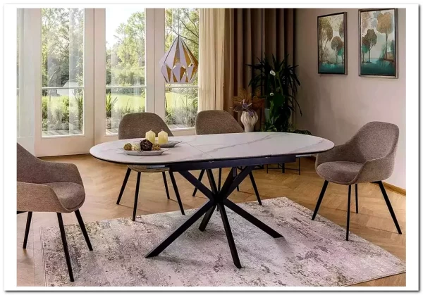 Стол обеденный Signal GASTON Ceramic 140 (белый/черный)} заказать в Курске по цене 74 146 руб. с доставкой в Курск