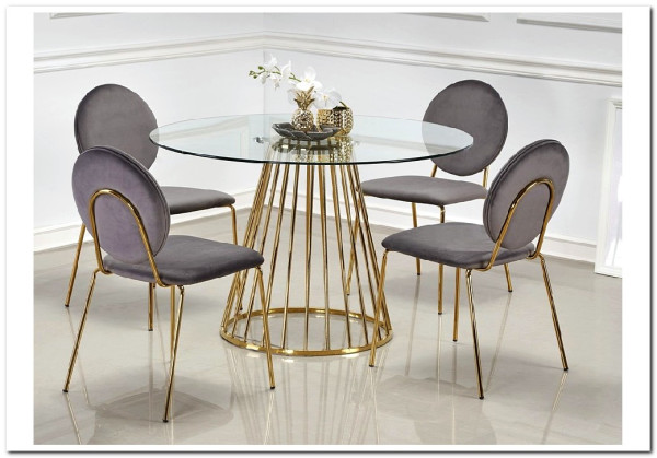 Стол обеденный Halmar LIVERPOOL прозрачный/золотой} заказать в Курске по цене 35 111 руб. с доставкой в Курск