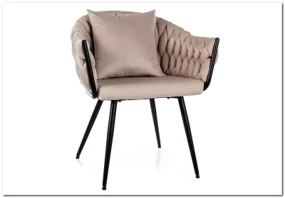 Стул кухонный Signal NUVO Velvet Bluvel 30 (светло-бежевый/черный мат)