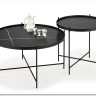 Комплект Halmar JULIETA, 2 стола журнальных (черный мрамор/черный)} заказать в Курске по цене 14 355 руб. с доставкой в Курск