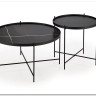 Комплект Halmar JULIETA, 2 стола журнальных (черный мрамор/черный)} заказать в Курске по цене 14 355 руб. с доставкой в Курск