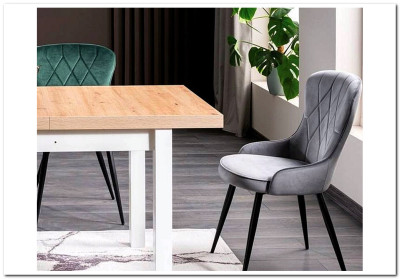 Стул кухонный LOTUS VELVET   Signal (серый/черный)