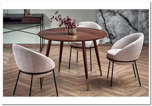 Стол обеденный Halmar DOMENICO 110 (орех/золотой)} заказать в Курске по цене 24 769 руб. с доставкой в Курск