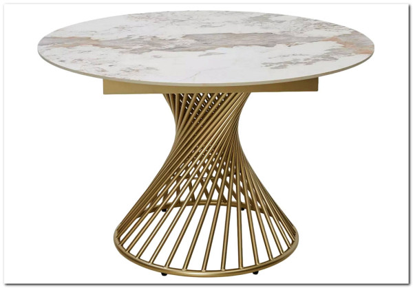 Стол BUENO 120 GLOSS LUXURY PANDORA SOLID CERAMIC / шампань, ®DISAUR} заказать в Курске по цене 117 200 руб. с доставкой в Курск