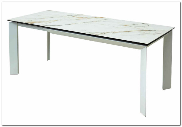Стол CREMONA 160 KL-188 Контрастный мрамор / белый каркас} заказать в Курске по цене 93 880 руб. с доставкой в Курск
