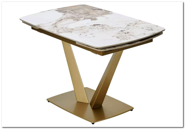 Стол ALATRI 120 GLOSS LUXURY PANDORA SOLID CERAMIC / шампань, ®DISAUR} заказать в Курске по цене 82 935 руб. с доставкой в Курск