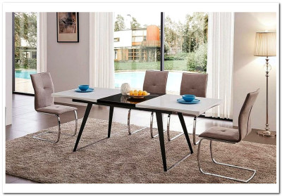 Стол DT 93 белый/черный раскладной