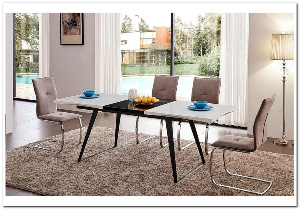 Стол DT 93 белый/черный раскладной} заказать в Курске по цене 50 000 руб. с доставкой в Курск