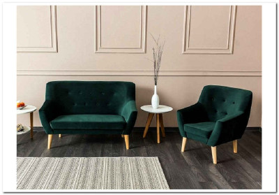 Кресло NORDIC 1 Velvet Bluvel 78  Signal (зеленый)