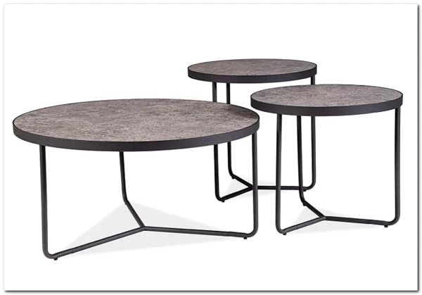 Комплект Signal Demeter (3 стола журнальных) (бетон/черный)} заказать в Курске по цене 27 417 руб. с доставкой в Курск