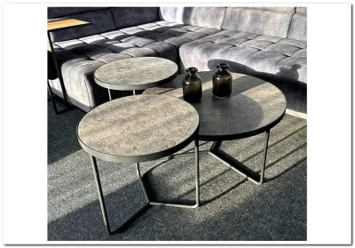 Комплект Signal Demeter (3 стола журнальных) (бетон/черный)