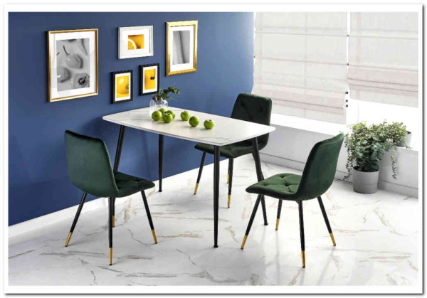 Стол обеденный Halmar MARCO (белый мрамор/черный)} заказать в Курске по цене 17 404 руб. с доставкой в Курск