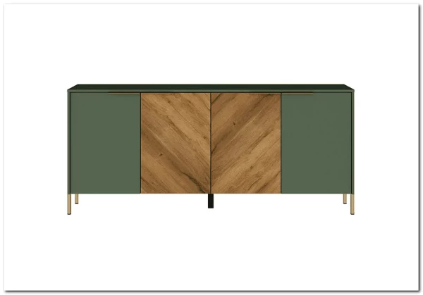 Тумба под телевизор Siena KOM4D дымчатый зеленый/дуб вотан BRW} заказать в Курске по цене 30 750 руб. с доставкой в Курск