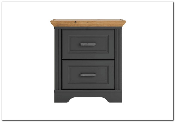 Тумба прикроватная Жасмин KOM2S (Графит/Дуб артизан) BRW} заказать в Курске по цене 16 880 руб. с доставкой в Курск