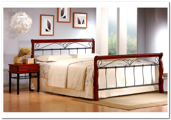 Кровать Halmar VERONICA (черешня античная/черный) 160/200} заказать в Курске по цене 49 601 руб. с доставкой в Курск